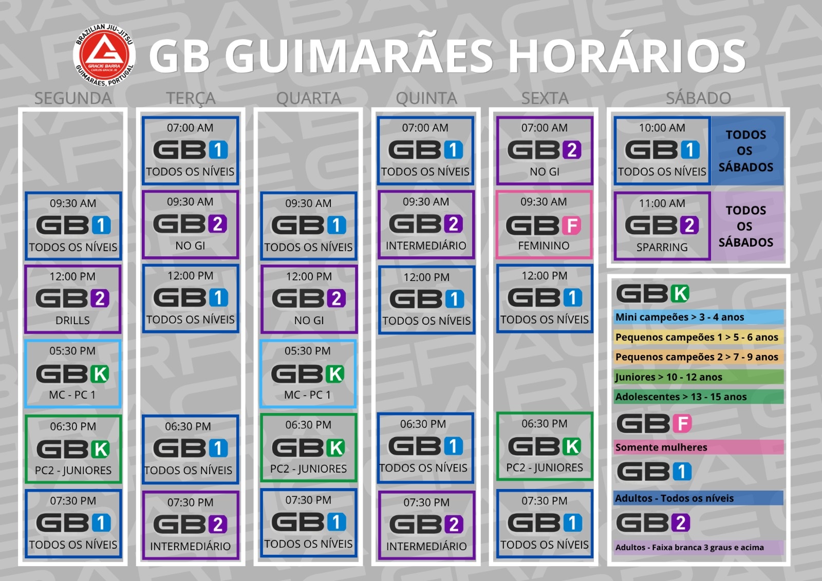 Horário Gracie Barra Guimarães